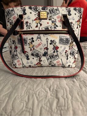 Dooney & Bourke White/Black/Red Minnie Mouse Paris Print Tote